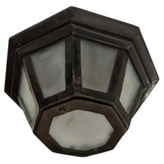 Set of Octagonal Flush Mounted Bronze Fixtures. Sold Individually.