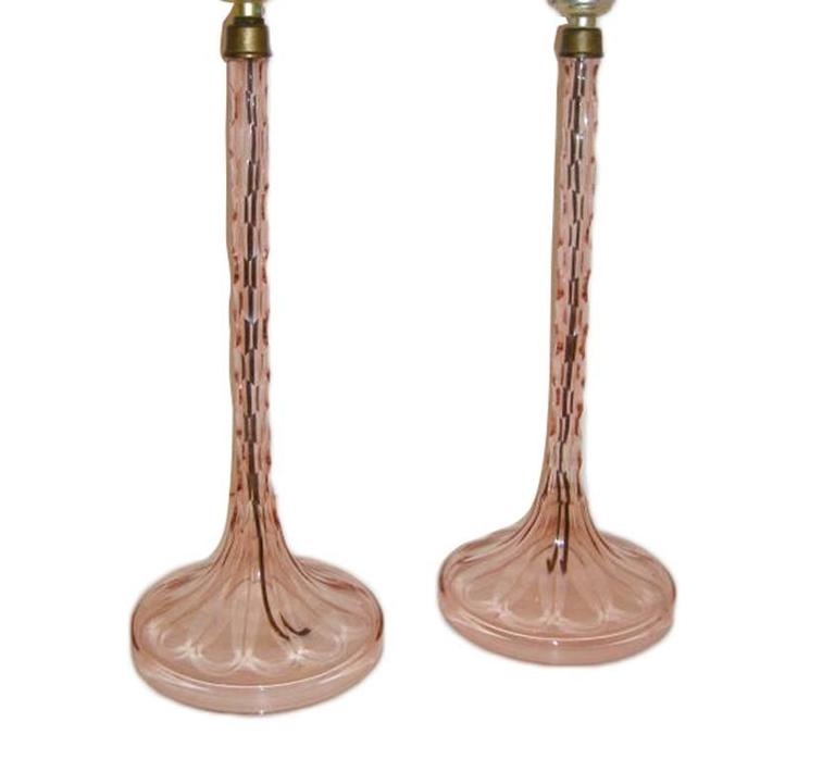 Rose Colored Cut Glass Table Lamps For At 1stdibs Rose Colored Cut Glass Table Lamps For