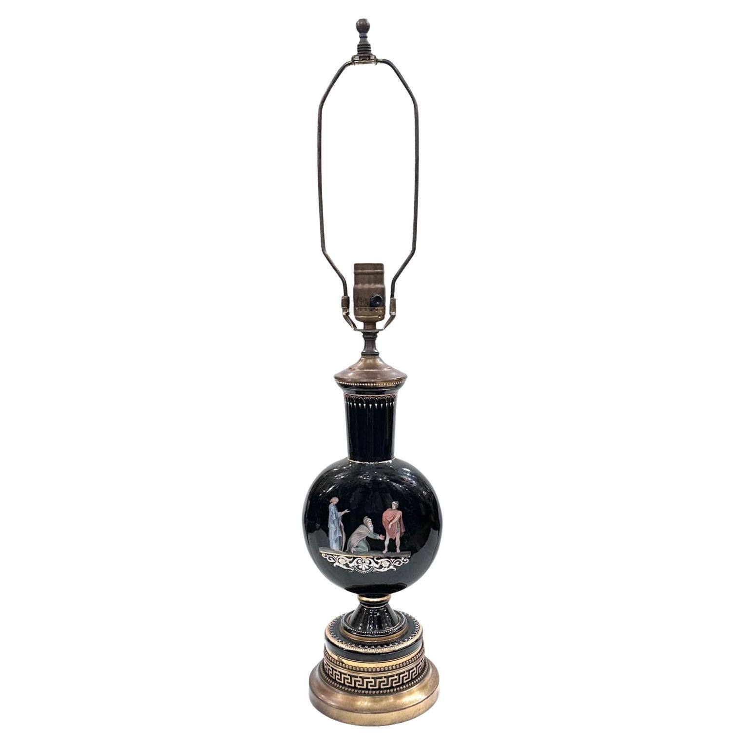 French Porcelain Neoclassic Table Lamp