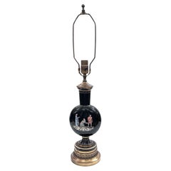 Lampada da tavolo neoclassica in porcellana francese