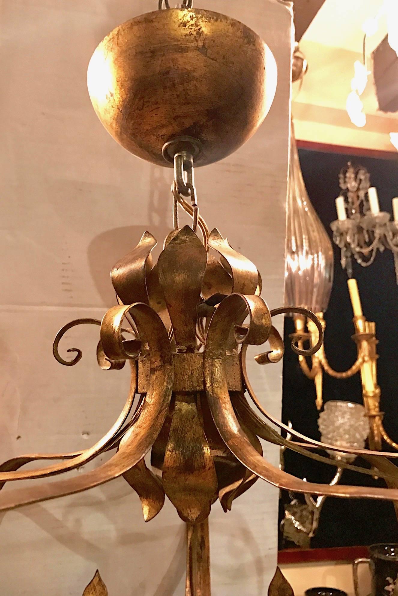 French Gilt Metal Light Fixture For Sale 2