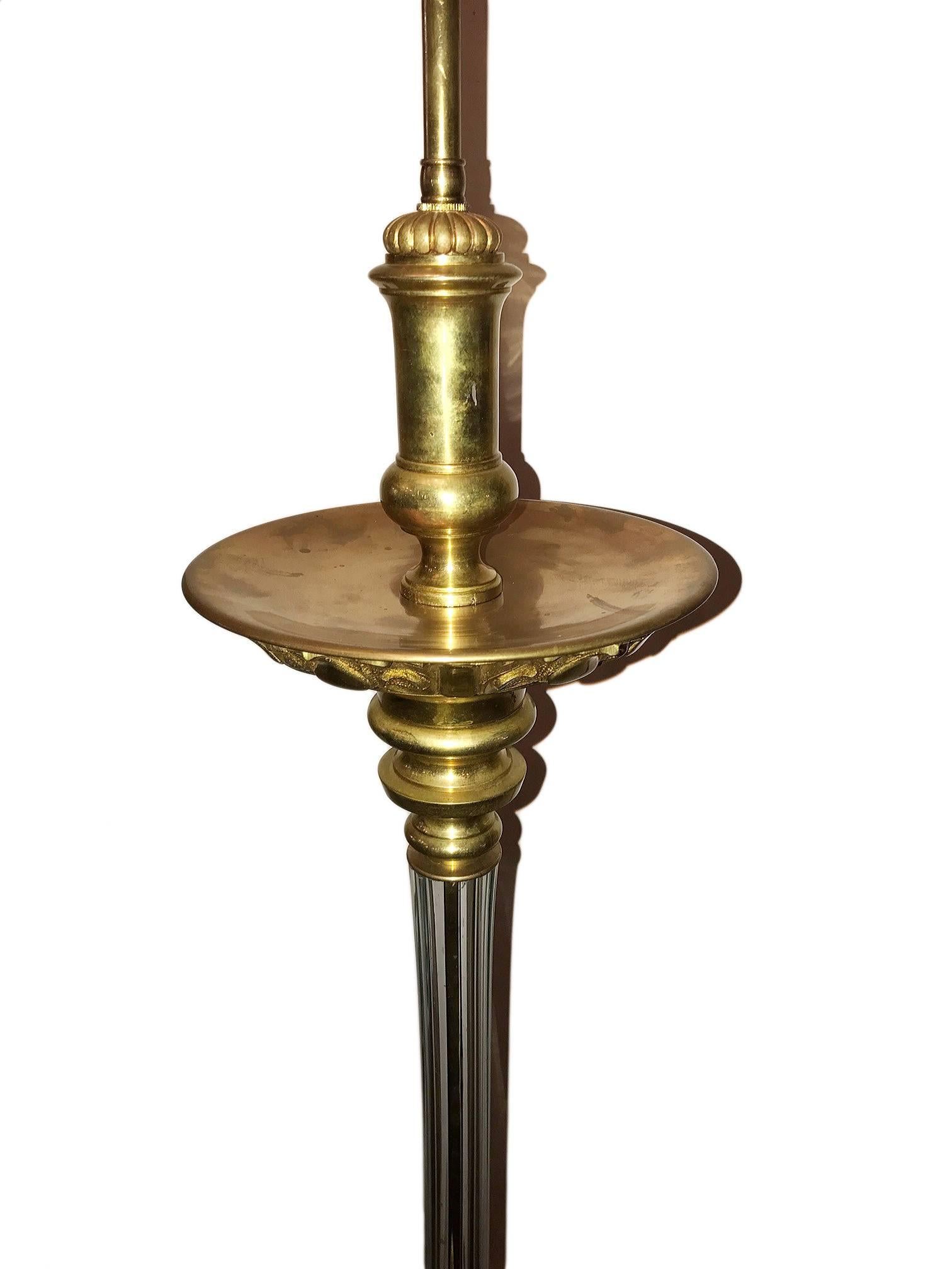 Bronze and Crystal Floor Lamp For Sale 1