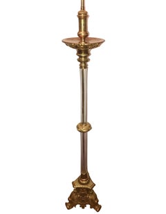 Bronze and Crystal Floor Lamp