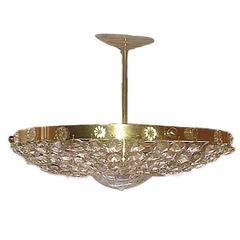 Set of Twelve Crystal Semi Flush Light Fixtures