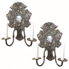 Vintage Italian Silver Plated Sconces