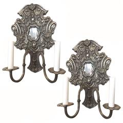 Italian Silver Plated Sconces 9