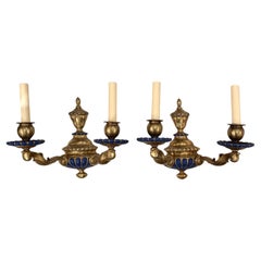 Set englischer Bronze-Wandleuchter, Preis pro Paar