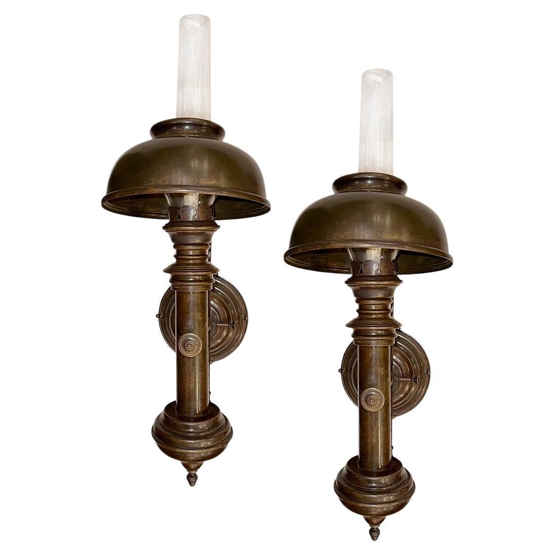 Pair of Large English Nautical Sconces