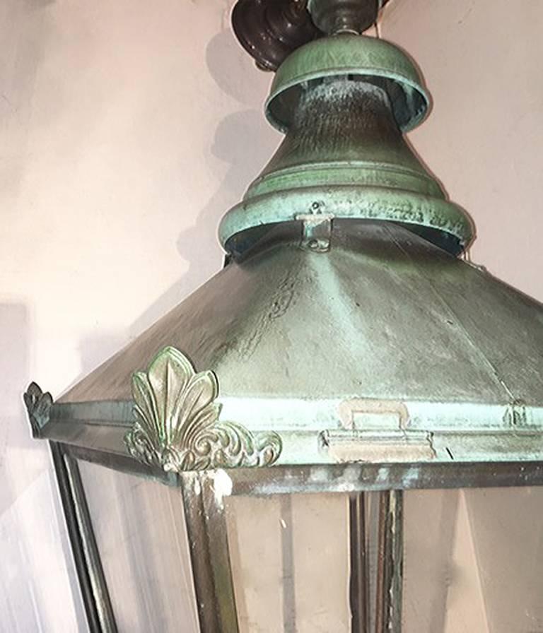 Large Copper Lantern In Good Condition For Sale In New York, NY