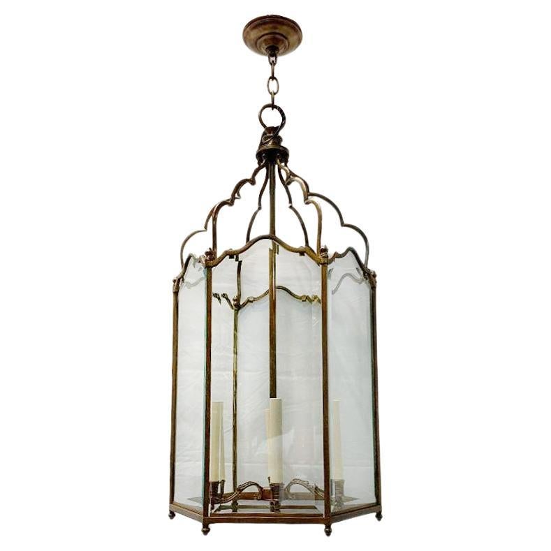French Patinated Bronze Lantern For Sale