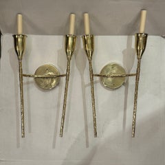 Set di applique in bronzo lucido in stile Moderno francese, vendute in coppia
