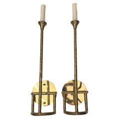 Set of Moderne Hammered Bronze Sconces, Sold Per Pair