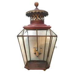 Antique Red Tole Lantern