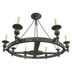 Set of Large Spanish Carved Wood Chandeliers, Sold Individually
