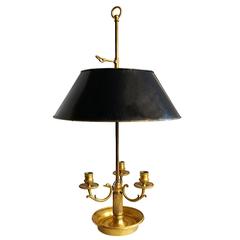 Bronze Lamp with Tole Shade
