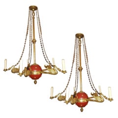 Set of Four Empire-Style Chandeliers