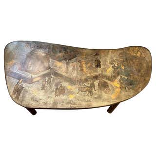 George Mathias Etched Bronze and Agate Coffee Table For Sale at 1stDibs
