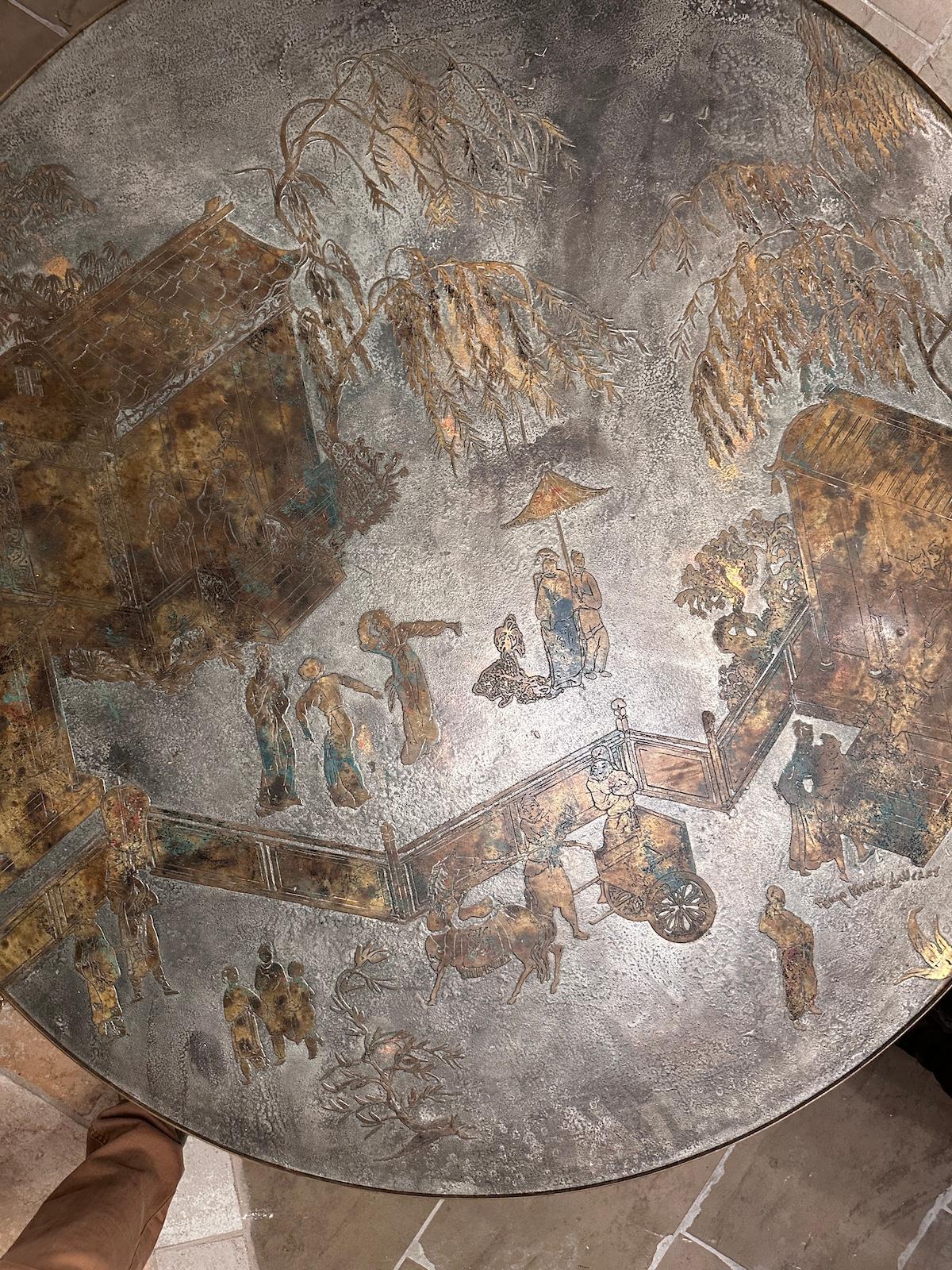 Large Round Coffee Table by LaVerne For Sale 2