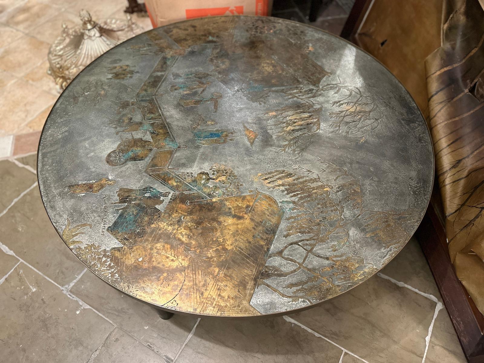 Large Round Coffee Table by LaVerne For Sale 6