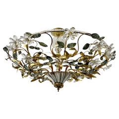 Vergoldete Metallarmatur mit geformten Glasblättern