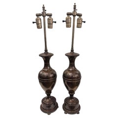 Pair of Silver Plated Table Lamps