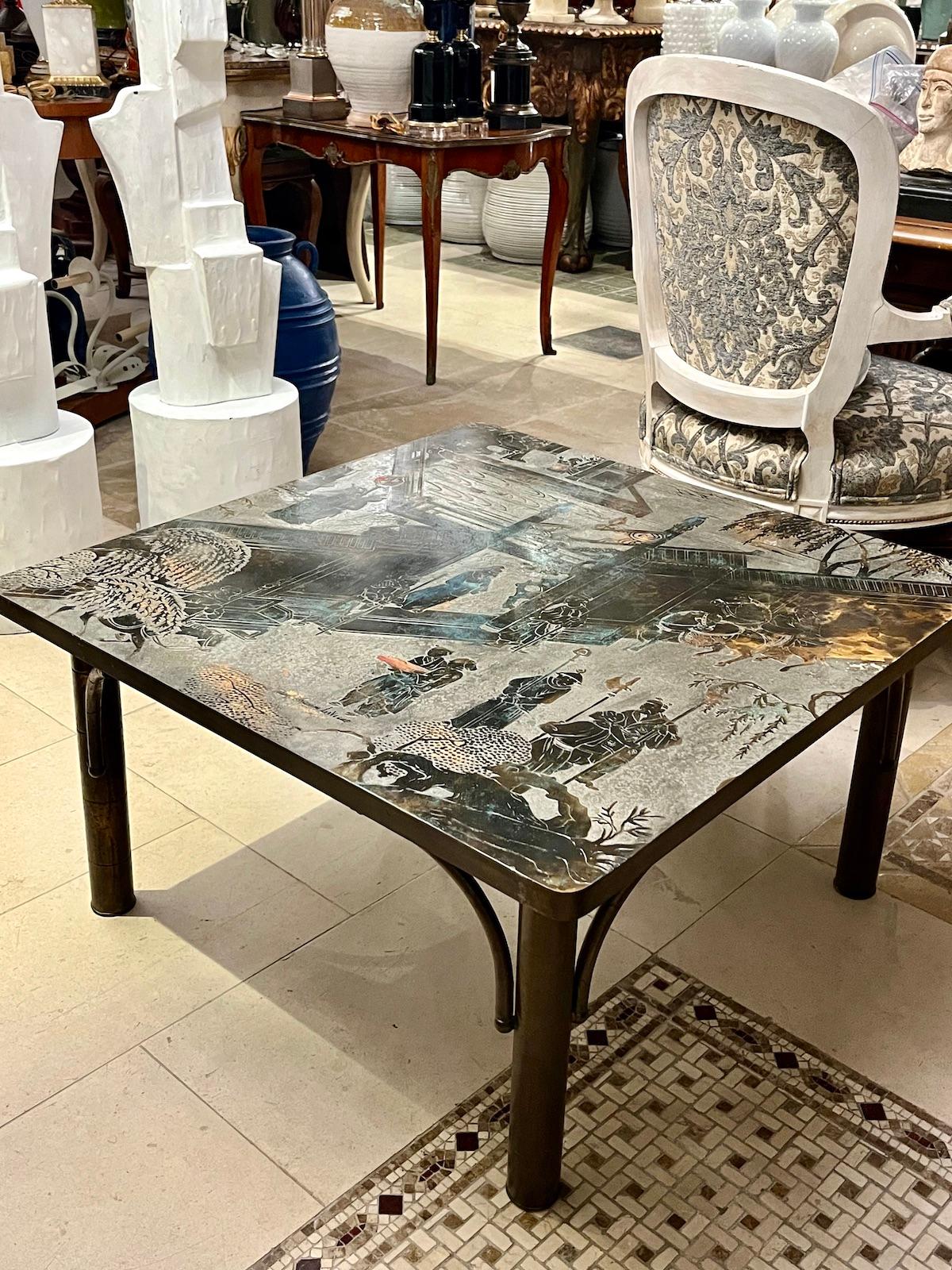 Metal Square LaVerne Coffee Table For Sale