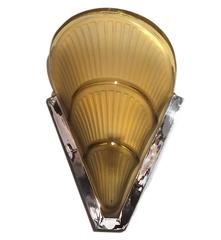 Pair of Nickel Plated Art Deco Sconces