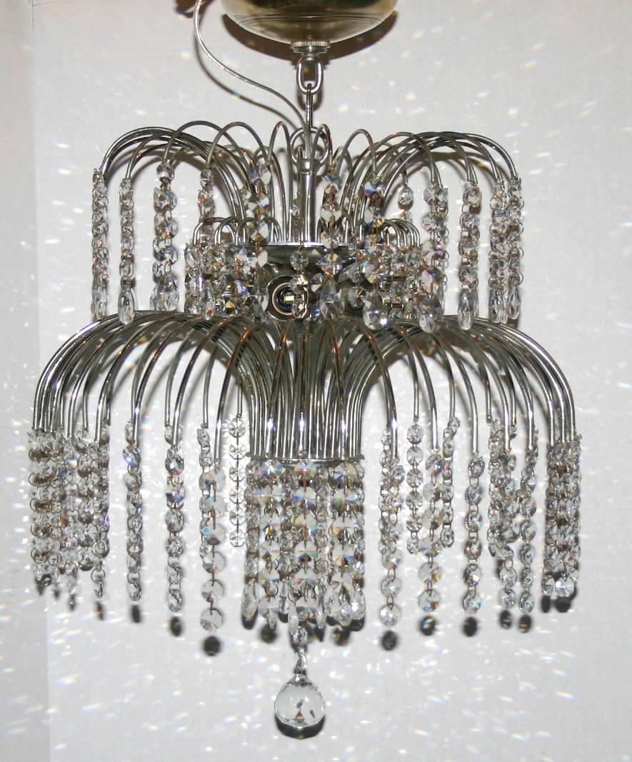 Farahan Sarouk Nickel-Plated Fixture with Crystals For Sale