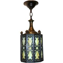 Bronze and Leaded Glass Lantern