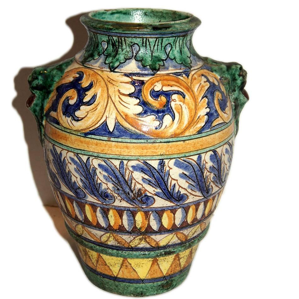 Italian Ceramic Vase In Good Condition In New York, NY
