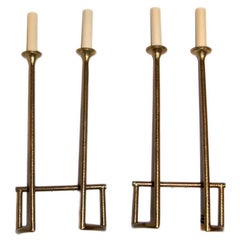 Set of Four Moderne Style Brass Sconces