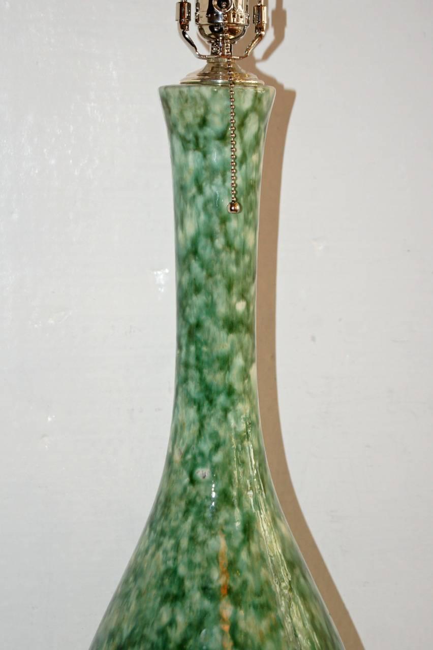 Mid-20th Century Large Mid Century Green Table Lamp For Sale