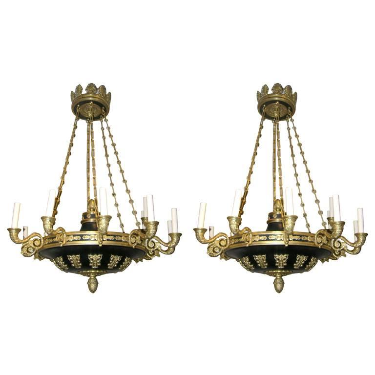 Pair of Large Square Chandeliers For Sale at 1stdibs