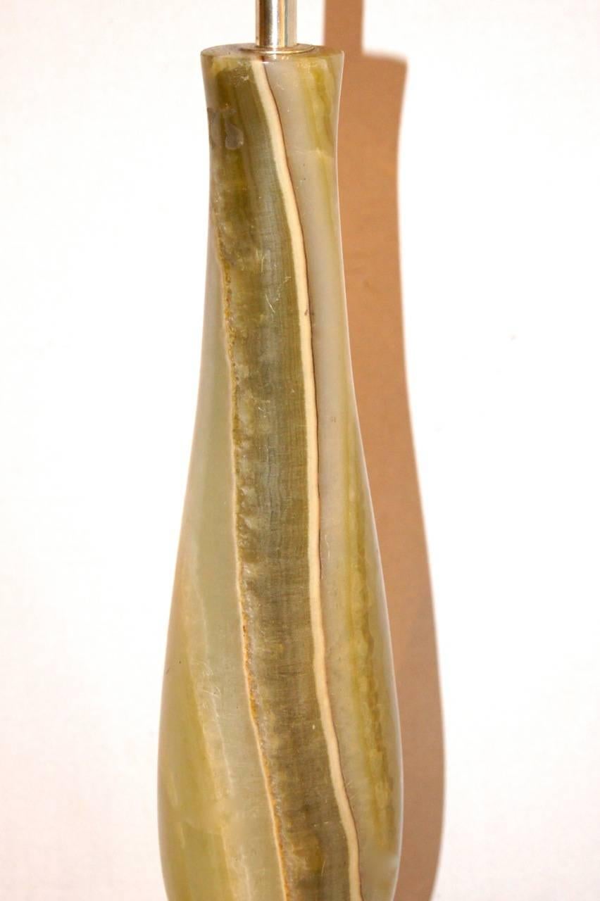 A single circa 1940s Italian onyx table lamp.

Measurements:
Height of body: 19