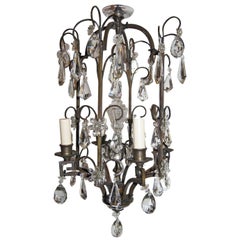 Farol de Bronce Patinado con Cristales
