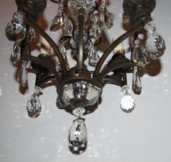 Patinated Bronze Lantern with Crystals