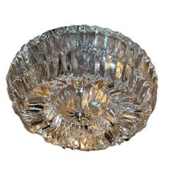 Vintage Pair of Flush Mounted Crystal Light Fixtures