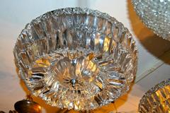 Pair of Flush Mounted Crystal Light Fixtures