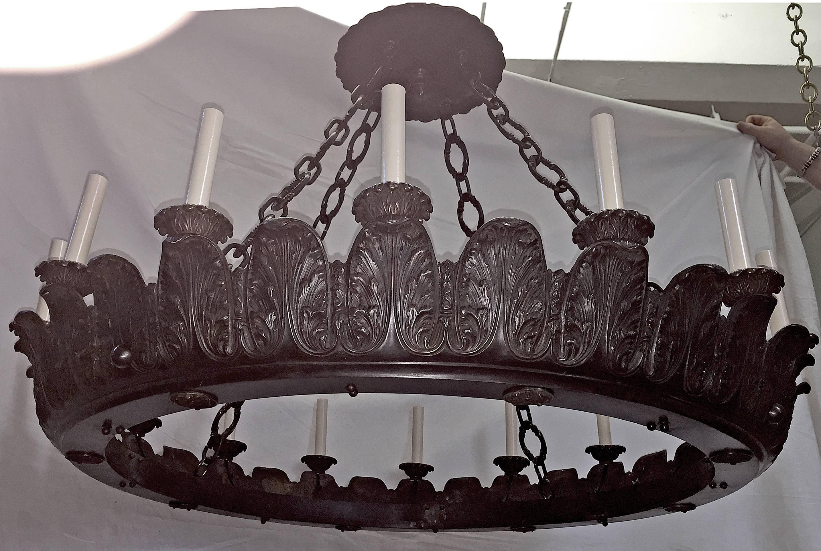 Large Neoclassic Chandelier In Good Condition For Sale In New York, NY