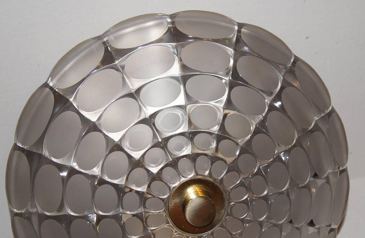 Mid-20th Century Molded Glass Light Fixture For Sale