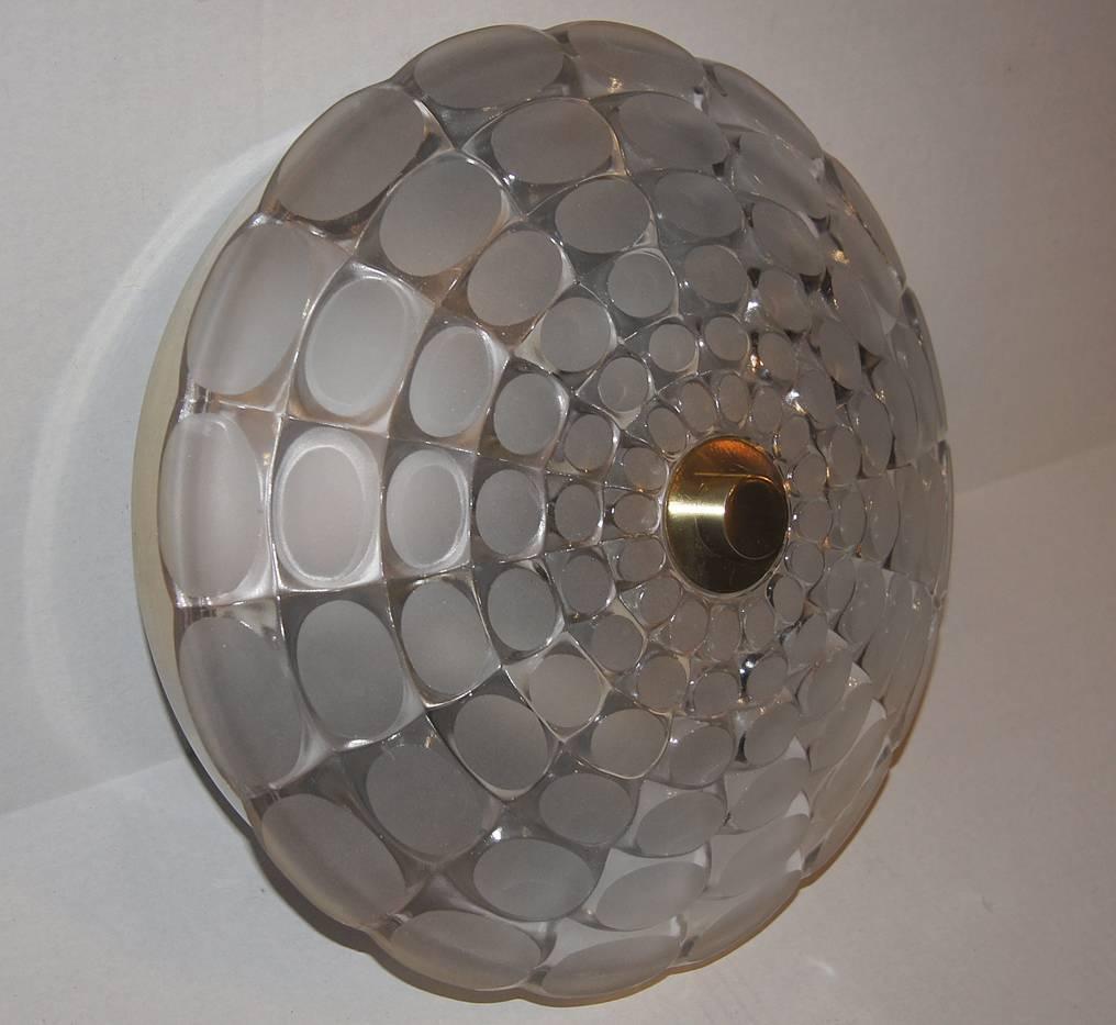 Molded Glass Light Fixture In Excellent Condition For Sale In New York, NY