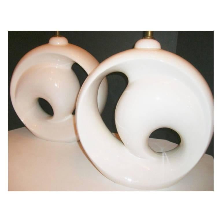 Large White Porcelain Lamps For Sale 2