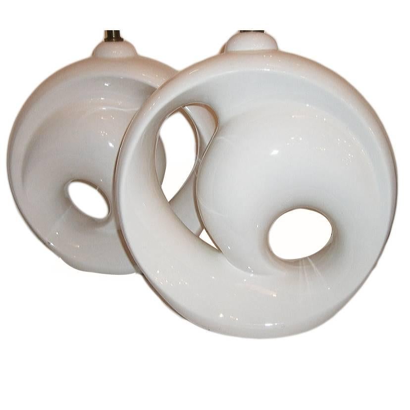 Large White Porcelain Lamps For Sale