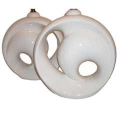 Grandes lampes porcelaine blanche