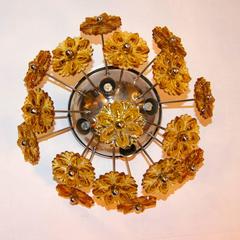 Mid-Century Molded Glass Flush-Mounted Fixture
