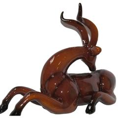 Pair of Glazed Porcelain Antelopes