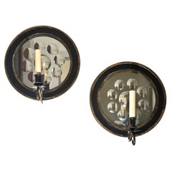 Pair of Mirrored Back Sconces 
