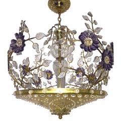 Gilt Metal Fixture with Amethyst Crystals