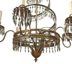 Silver Leaf Chandelier with Pendants
