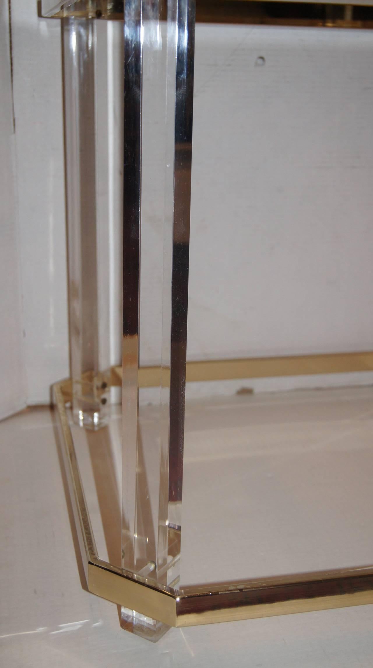 Italian Pair of Mid-Century Glass Top Side Tables